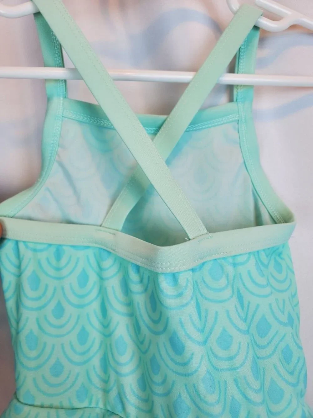 Cat & Jack Turquoise Mermaid Scales One-piece Bottom Enclosure Swimsuit Size 2T